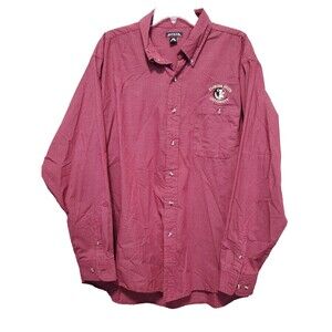 Antigua Florida State University Seminoles Cotton Blend Red Check Button-Up XL